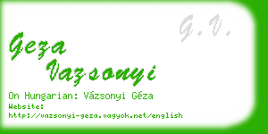 geza vazsonyi business card